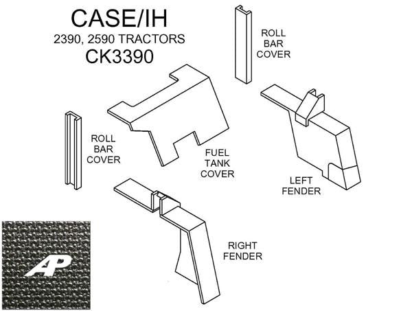 Tractors Lower Cab Kit - Black Basketweave