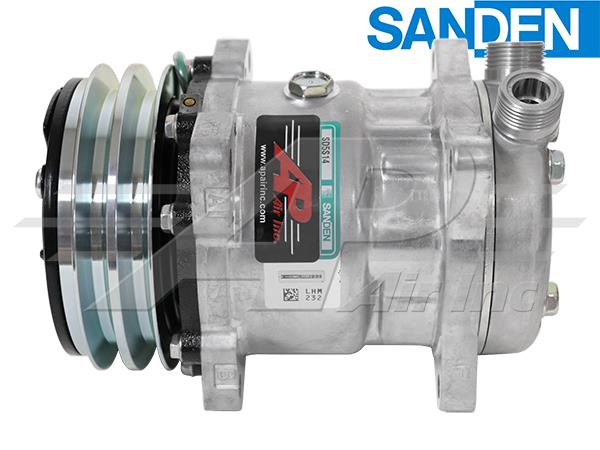 OE Sanden Compressor SD5H14 - 132mm, 2 Groove Clutch, 12V LATE serial number