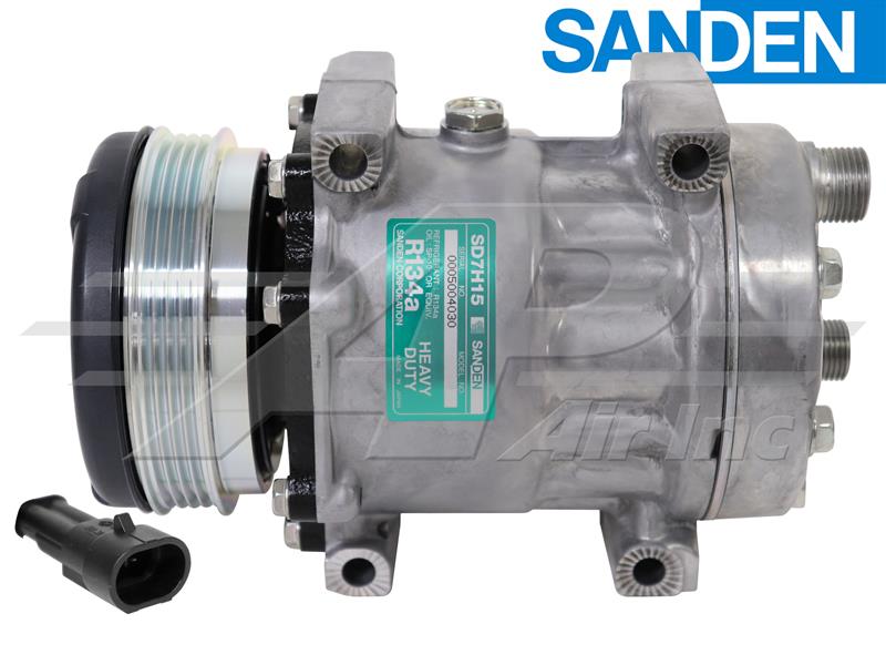 Original Sanden SD7H15, 4.6" 4 Groove Clutch, Direct Mount, Horizontal 8 and 10 O-Ring