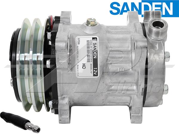 OE Sanden Compressor SD7H15 - 132mm, 2 Groove Clutch 12V LATE serial number