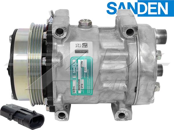 Original Sanden SD7H15, 4.6" 4 Groove Clutch, Direct Mount, Horizontal 8 and 10 O-Ring