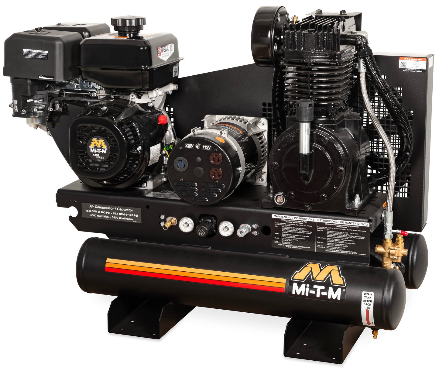 Mi-T-M AG2-SM14-08M1 90 PSI air compressor generator