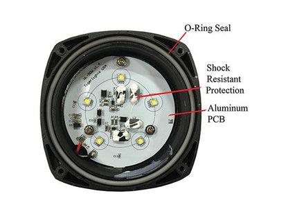 LED Flood Beam Light - 4.5" Semi-Round, 35W - 3-3456