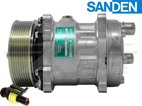 OE Sanden Compressor SD7H13 - 119mm, 8 Groove Clutch 12V