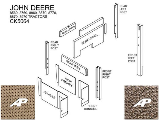 John Deere Lower Cab Kit and Post Kit - Multi Brown and Sailcloth Tan - CK5064