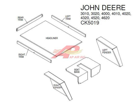 Hiniker Lower Cab Kit with Headliner - Black - CK5019