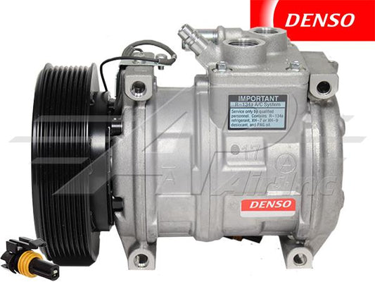 OE Denso Compressor 10PA17C - 146mm, 8 Groove Clutch, 12V - with Manifold - 503-141