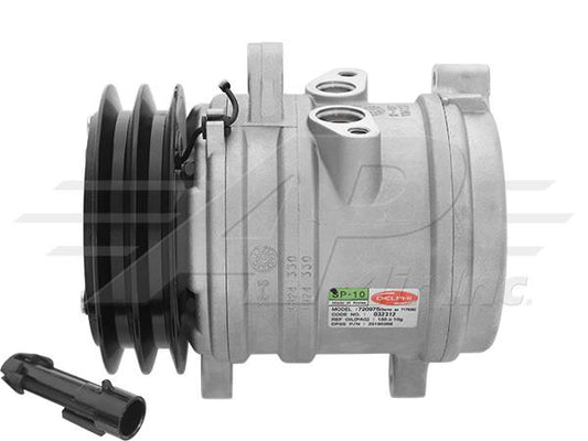 OE Delphi Compressor SP10 - 121mm, 2 Groove Clutch, 12V - 508-810