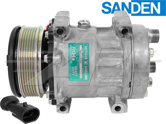 OE Sanden Compressor SD7H15 - 112mm, 6 Groove Clutch, 12V
