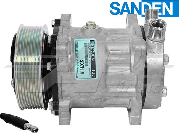 Original Sanden SD7H15, 4.7" Serpentine Clutch, Vertical 8 and 10 O-Ring