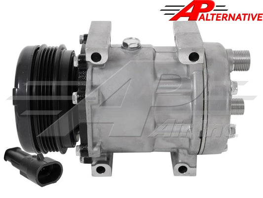Aftermarket Sanden SD7H15, 4.6" 4 Groove Clutch, Direct Mount, Horizontal 8 and 10 O-Ring