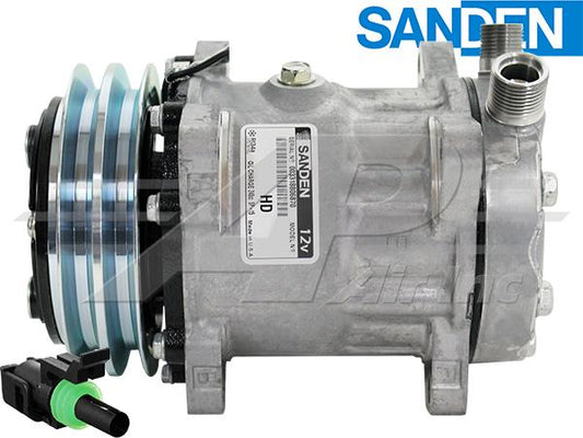 OE Sanden Compressor SD7H15 - 132mm, 2 Groove Clutch, 12V EARLY serial number