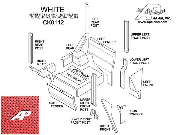 White Lower Cab Kit Series III - Red