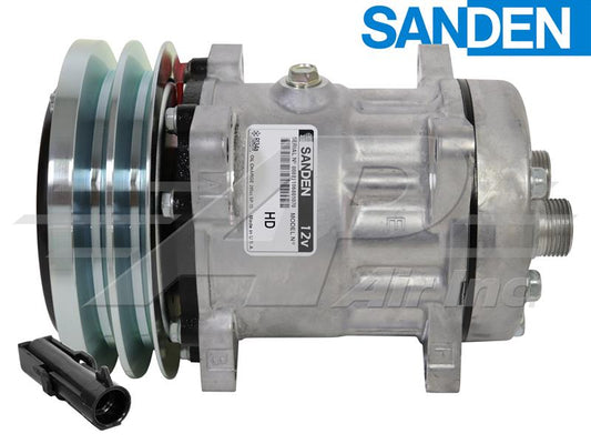OE Sanden Compressor SD7H15 - 152mm 2 Groove Clutch 12V LATE serial number