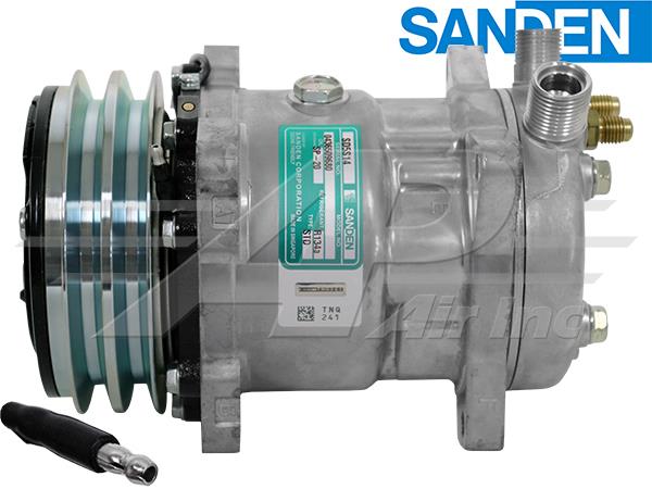 Original Sanden Compressor SD5 S14 Groove Clutch Vertical and ORing Late Serial Number LATE serial number