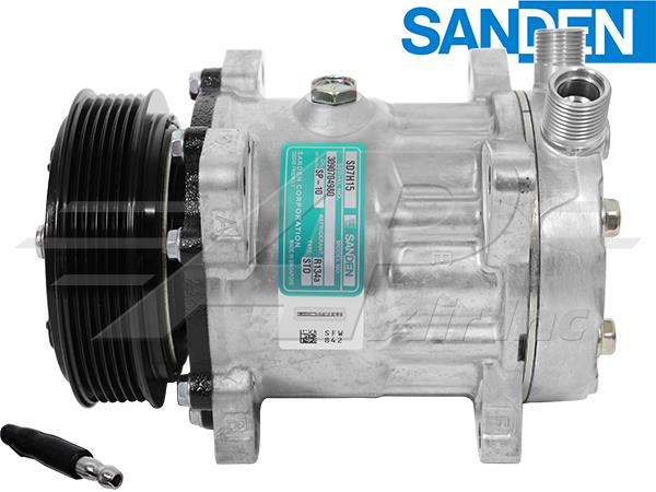 OE Sanden Compressor SD7H15 - 119mm, 6 Groove Clutch 12V