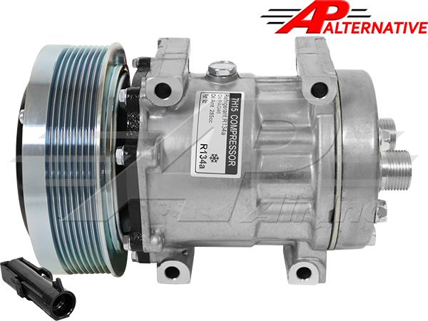 Aftermarket Sanden SD7H15HD, 6" Serpentine Clutch, Horizontal Tube O-Ring