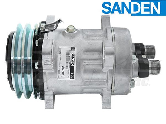 Original Sanden SD7H15, 5 1/4" 2 Groove Clutch, Horizontal Tube O-Ring LATE serial number