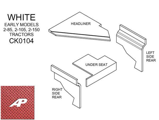 White Lower Cab Kit With Headliner, Early - Red