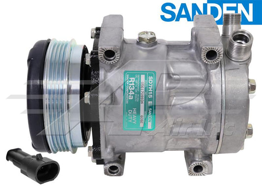 OE Sanden Compressor SD7H15 - 112mm, 4 Groove Clutch 12V