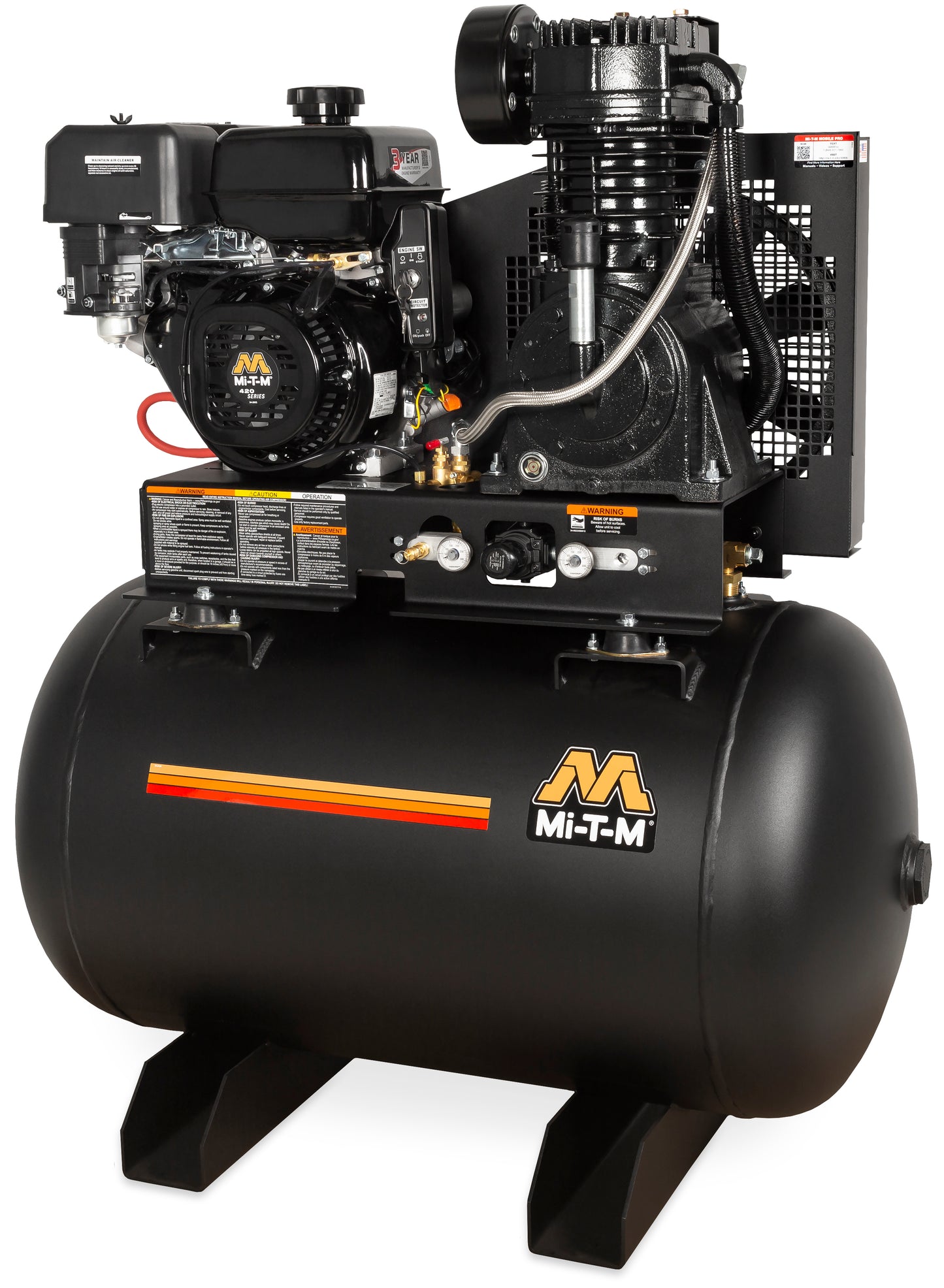 Mi-T-M 80 Gallon Base-Mount Two Stage Gasoline Air Compressor