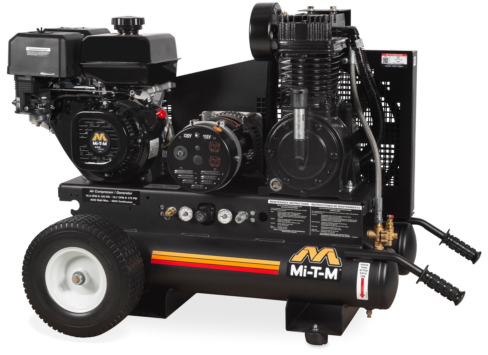 Mi-T-M AG2-PM14-08M1 90 PSI air compressor generator
