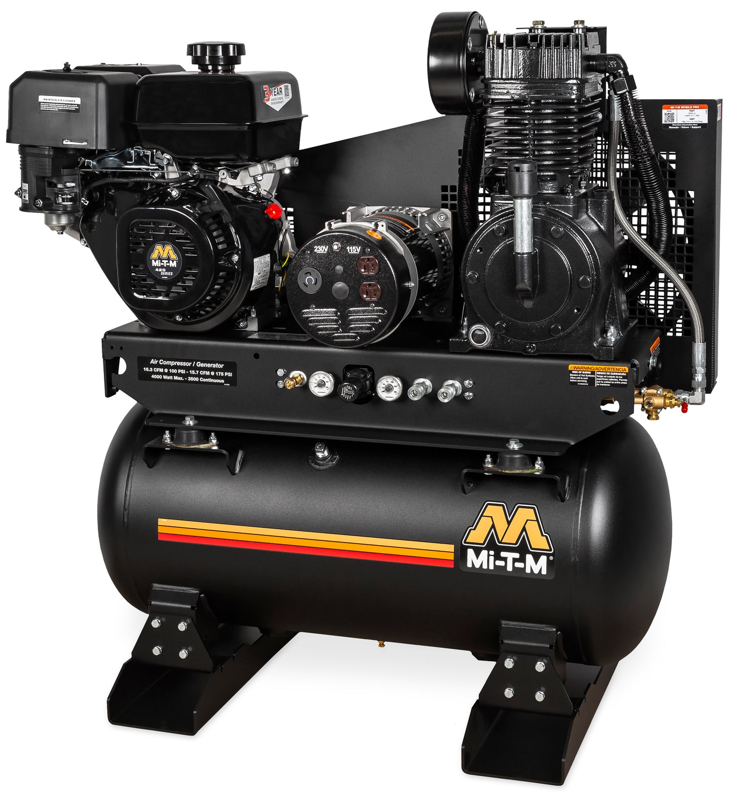 Mi-T-M AG2-SM14-30M 90 PSI air compressor generator
