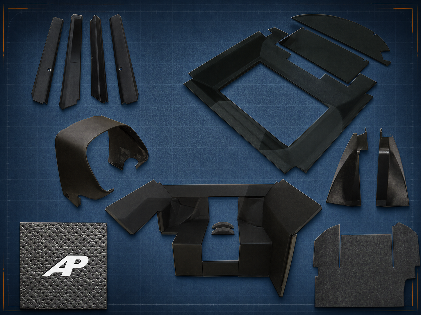 Actual agricultural cab-kit components