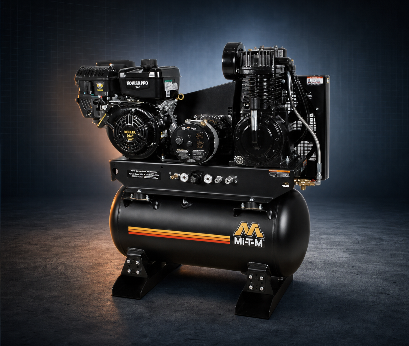 Actual Mi-T-M two-stage air compressor