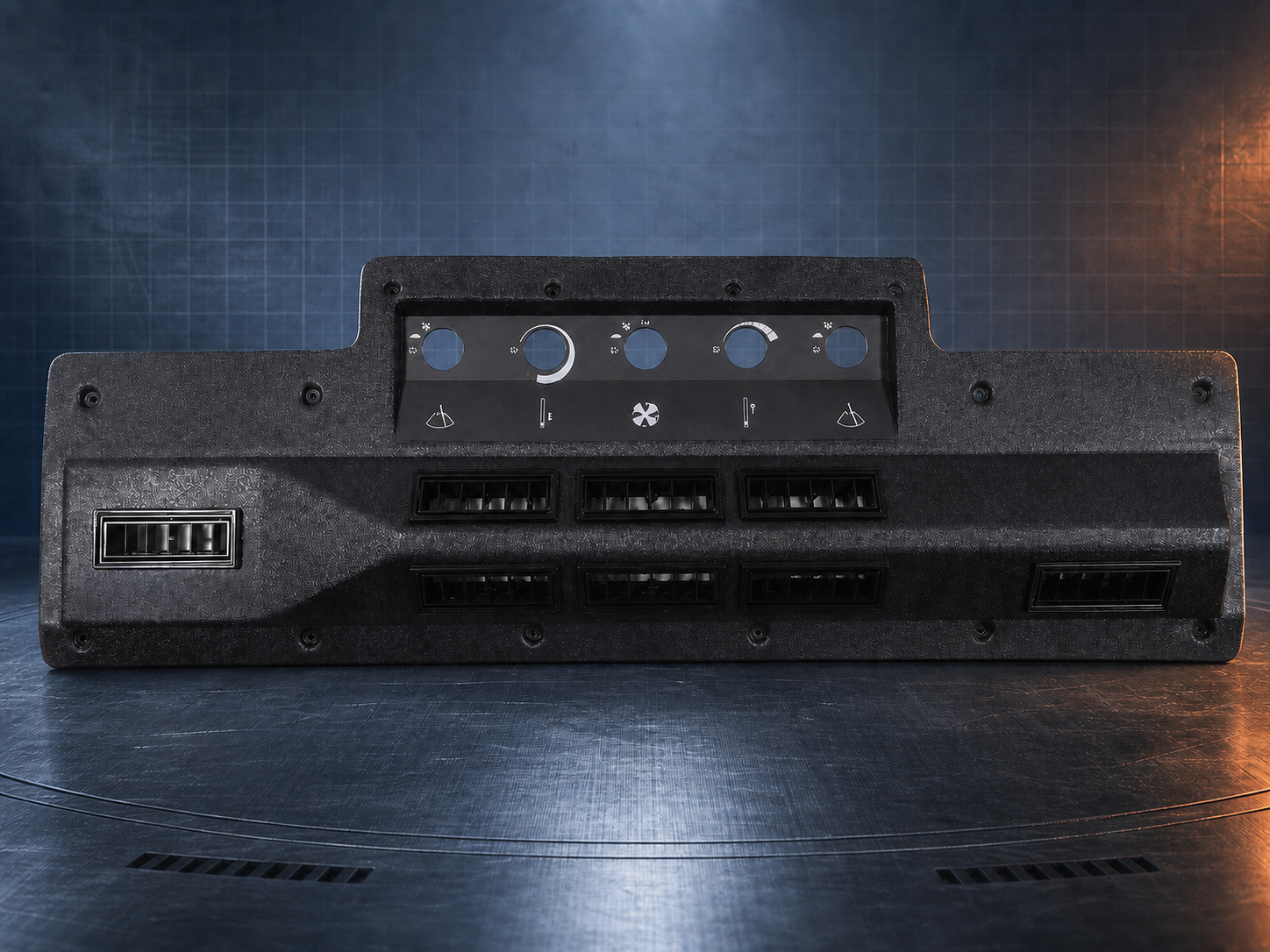 Actual five-hole agricultural A/C control bezel